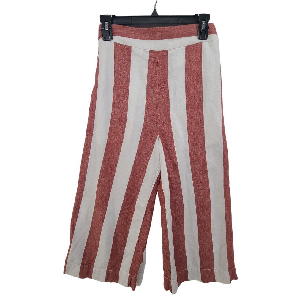 Madewell Wide-Leg Striped Pants in Red and White - Picture 2 of 11
